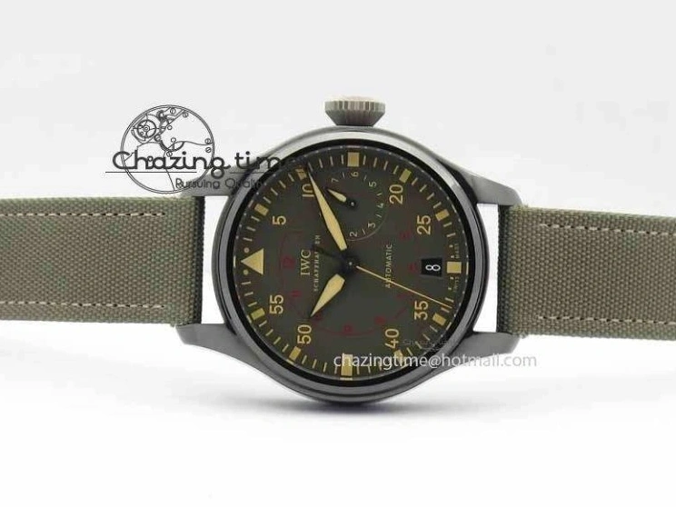 MIROTIME 0126 Big Pilot Real PR 48mm IW501902 Real Ceramic ZF 1:1 Best Edition On Green Nylon Strap A51111 V Durable 7249